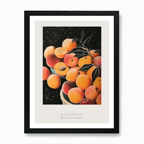 Art Deco Peaches Still Life 2 Poster Art Print