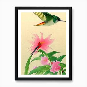 Hummingbird Japanese 5, Ukiyo E Style Art Print