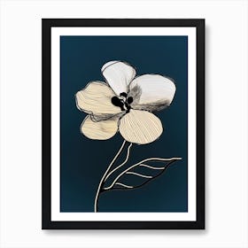 Line Art Orchids Flowers Illustration Neutral 3 Art Print