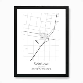 Robstown,United States Minimalist Map Poster