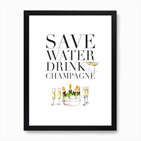 Save Water Art Print