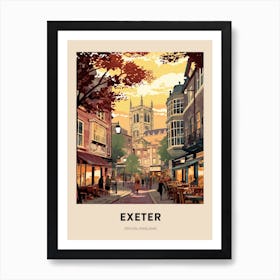 Devon Vintage Travel Poster Exeter Art Print