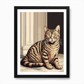 Bengal Cat Portrait Art Print