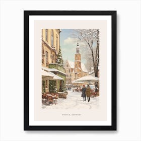 Vintage Winter Poster Munich Germany 1 Art Print