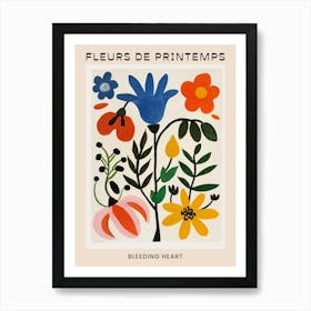 Spring Floral French Poster  Bleeding Heart 2 Art Print