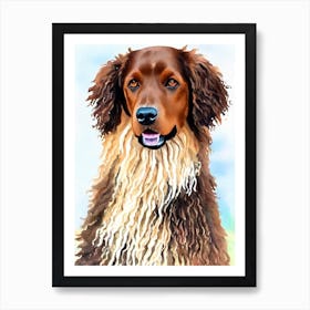 Curly Coated Retriever 4 Watercolour Dog Art Print