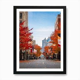 An Autumnal Scene Rich In Fall Foliage Utilizing A Vibrant Red And Orange Color Palette Showcasin (5) 1 Art Print