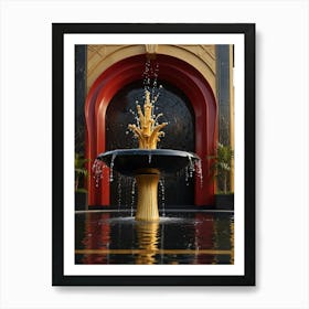 Fountain In Front Of A Building Art Print