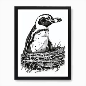 African Penguin Nesting 2 Art Print