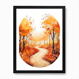 Cute Autumn Fall Scene 72 Art Print