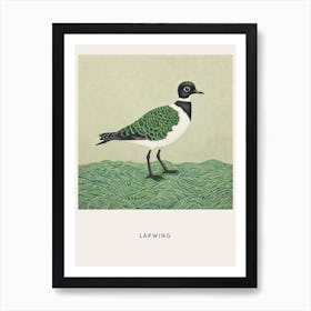 Ohara Koson Inspired Bird Painting Lapwing 1 Poster Art Print