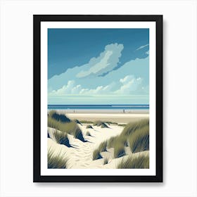 North Germany, North Sea- Retro Landscape Beach and Coastal Theme Travel Poster Art Print