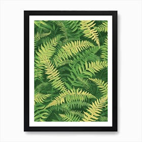 Pattern Poster Ribbon Fern 3 Art Print