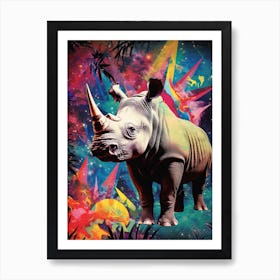 Rhino Geometric Collage 1 Art Print