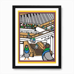 London Pigeons At The Design Museum Art Print