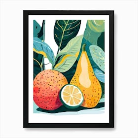 Fruit And Leaves Art Print