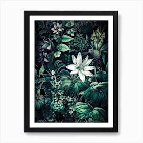 Jungle Wallpaper flowers nature Art Print