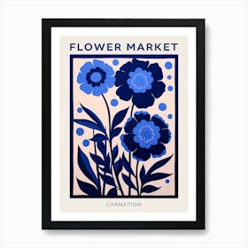 Blue Flower Market Poster Carnation 2 Art Print