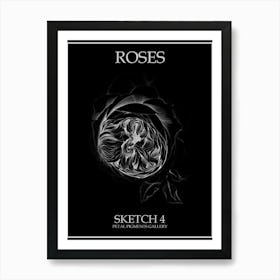 Roses Sketch 4 Poster Inverted Art Print