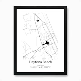 Daytona Beach,United States Minimalist Map Art Print