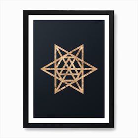Abstract Geometric Gold Glyph on Dark Teal n.0332 Art Print