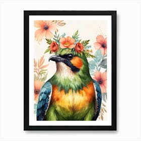 Bird With Flower Crown 3 Art Print