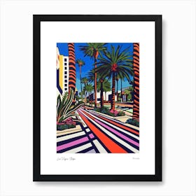 Las Vegas Stripe Nevada Matisse Style 3 Watercolour Travel Poster Art Print