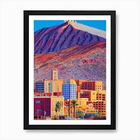 El Paso, City Us  Pointillism Art Print