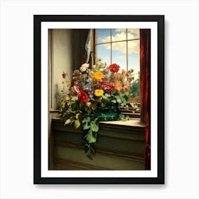 Window Sill With Flowers Art Print