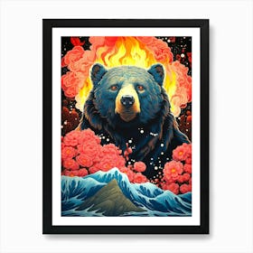 Fire Bear Art Print