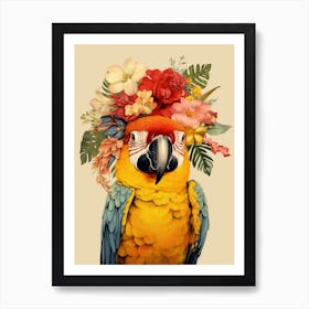 Bird With A Flower Crown Macaw 2 Art Print