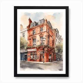 Shoreditch London Neighborhood, Watercolour 3 Art Print