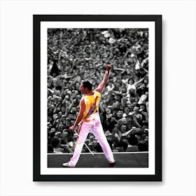 Singer Freddie Mercury Performing With British Rock Group Queen At Slane Castle, Ireland, 1986 Art Print