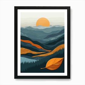 Autumn Leaves In The Mountains Art Print