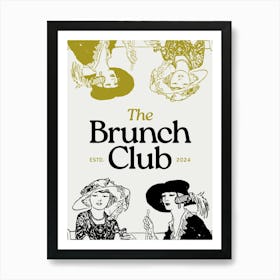 The Brunch Club Green & Black Art Print