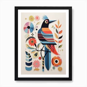 Colourful Scandi Bird Lark 4 Art Print