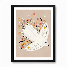 Seaagull Beige - Nordic Bird Art Print