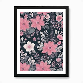 Pink Flowers 11 Art Print