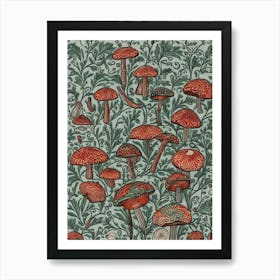 Mushrooms In The Garden Art Print