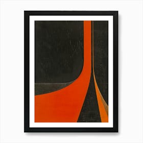 Orange And Black 4 Art Print