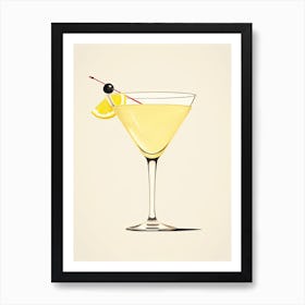 Mid Century Modern Bee S Knees Floral Infusion Cocktail 1 Art Print