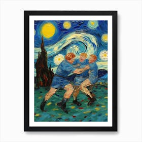 Rugby In The Style Of Van Gogh 2 Art Print