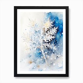 Stellar Dendrites, Snowflakes, Storybook Watercolours 2 Art Print