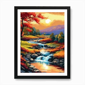Sunset By The River 1 Art Print
