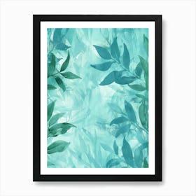 Watercolor Leaves Background Art Print