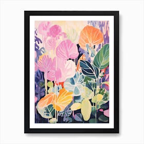 Colourful Botanical Risograph Style 40 Art Print