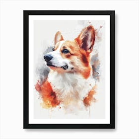 Pembroke Welsh Corgi Watercolor Painting 4 Art Print