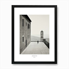 Poster Of Assisi, Italy, Black And White Analogue Photography 3 Art Print