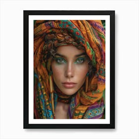 Woman With A Head Scarf Art Print