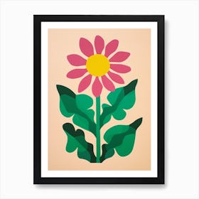 Cut Out Style Flower Art Sunflower 1 Art Print